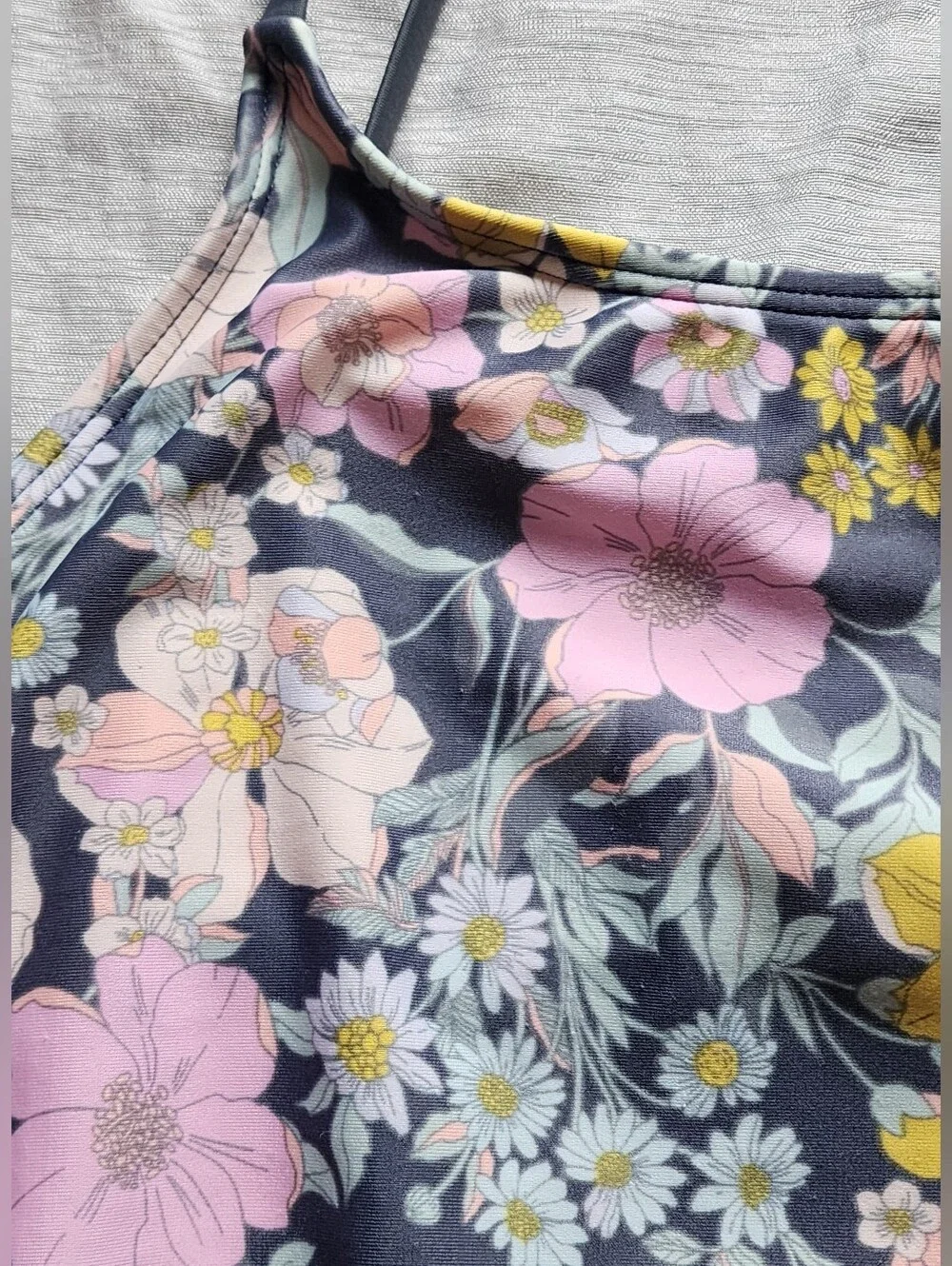 Girls Size 14-16 One Piece Swimsuit By Art Class, Floral Print, Cross Back